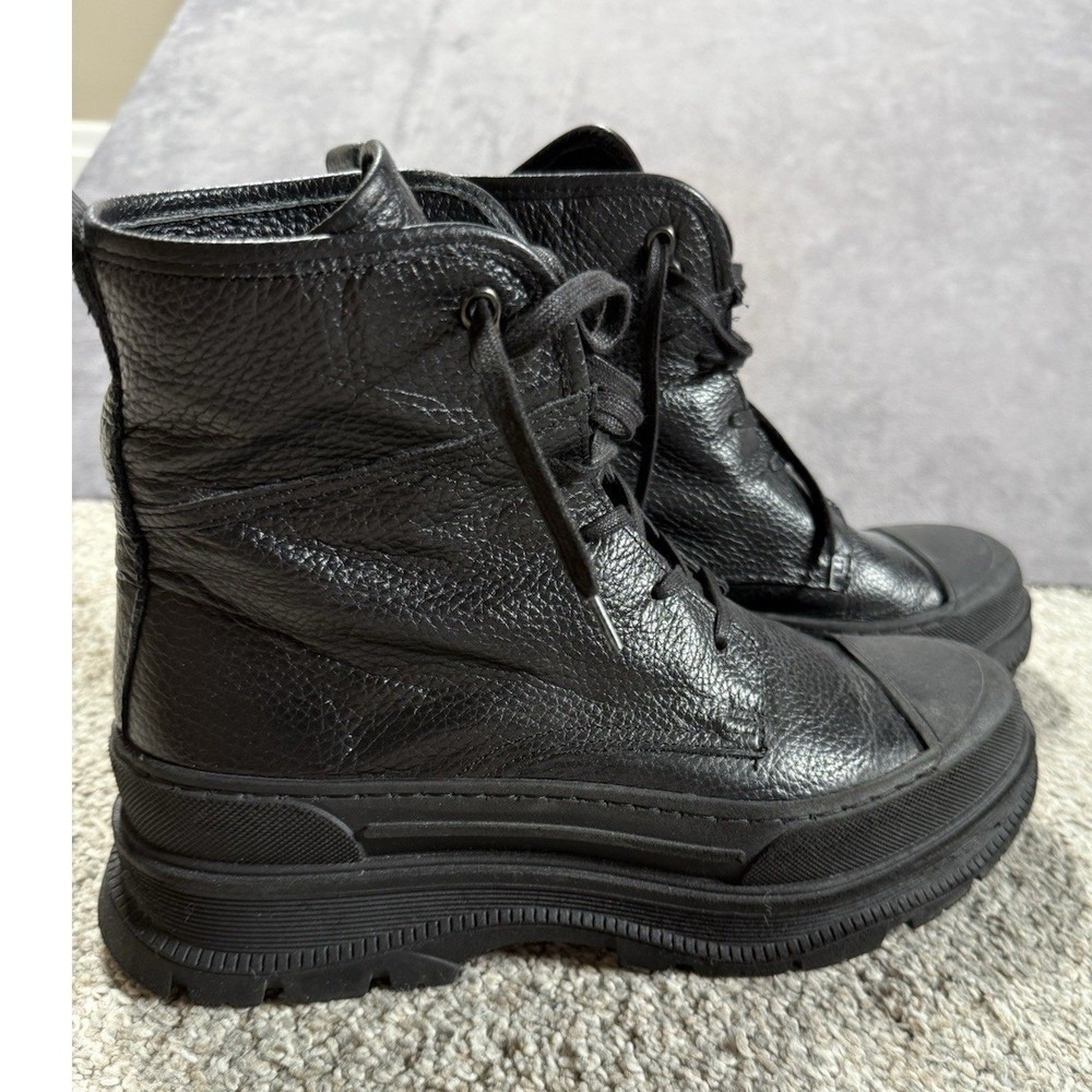 AllSaints Donita Combat Boots Women US10 /EU40 Black Leather Platform Lace Up